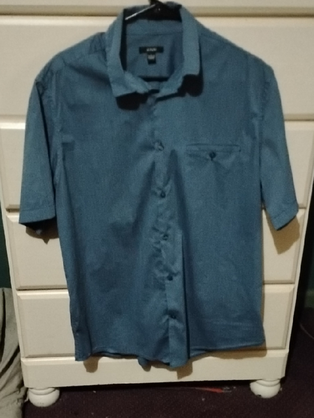 Alfani Men's Short-Sleeve Button-Up Shirt in Teal
